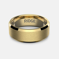 Ridge 8mm Beveled Ring Set - 24K Gold | Tantalum