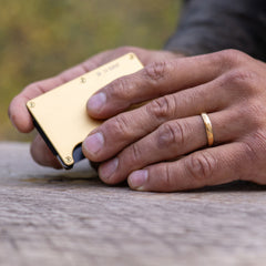 Ridge 4mm Rounded Ring Set - 24K Gold