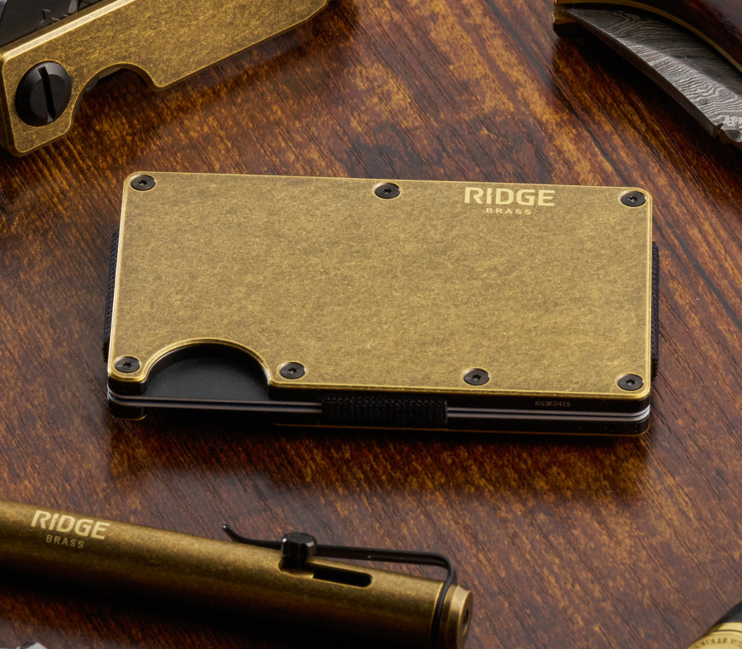 Ridge Wallet - Brass