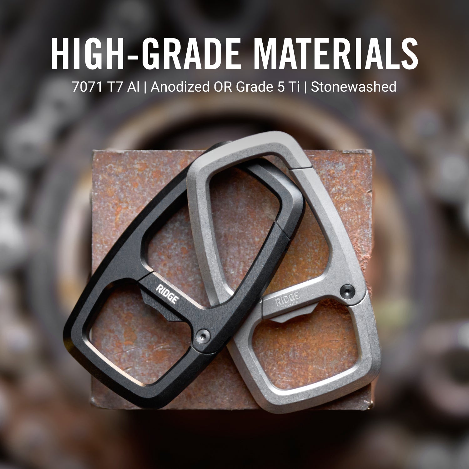 Dual Chamber Carabiner  - Stonewashed Titanium