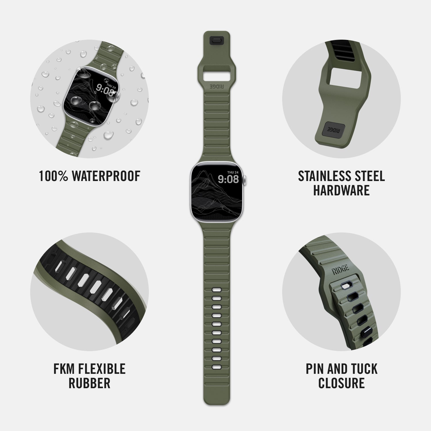 Everyday Watch Strap - 41/42mm - Matte Olive