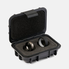 Ridge 6mm Hammered Ring Set - Gunmetal