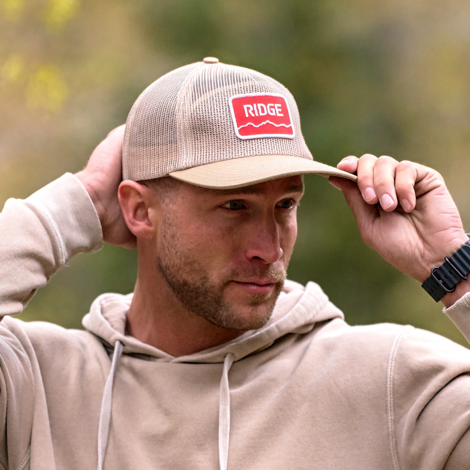 Ridge Mesh Snapback - Tan