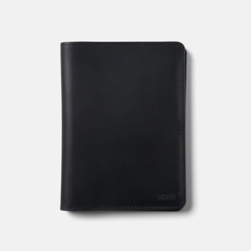 Passport Wallet - Midnight Black Leather