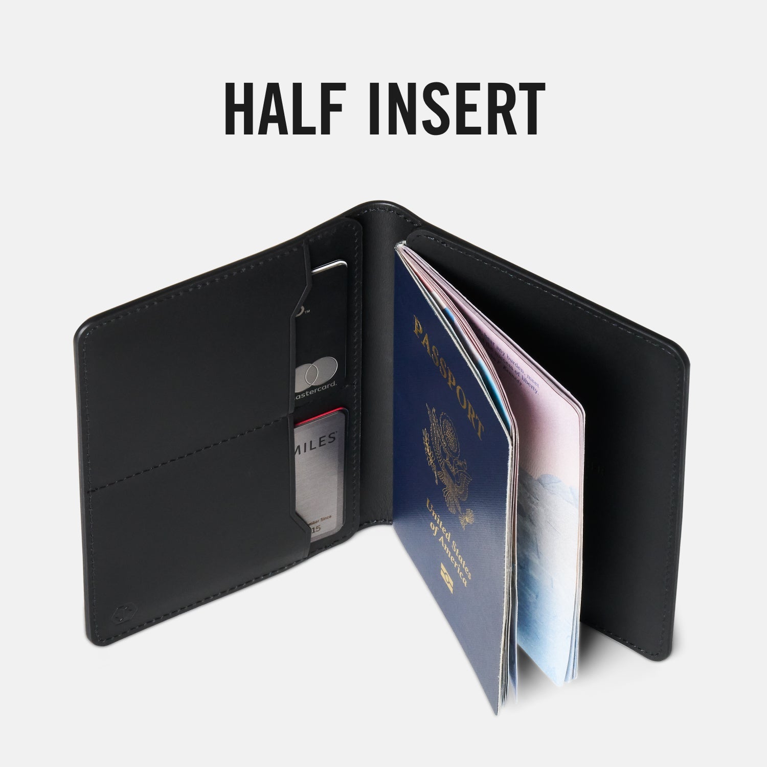 Passport Wallet - Midnight Black Leather