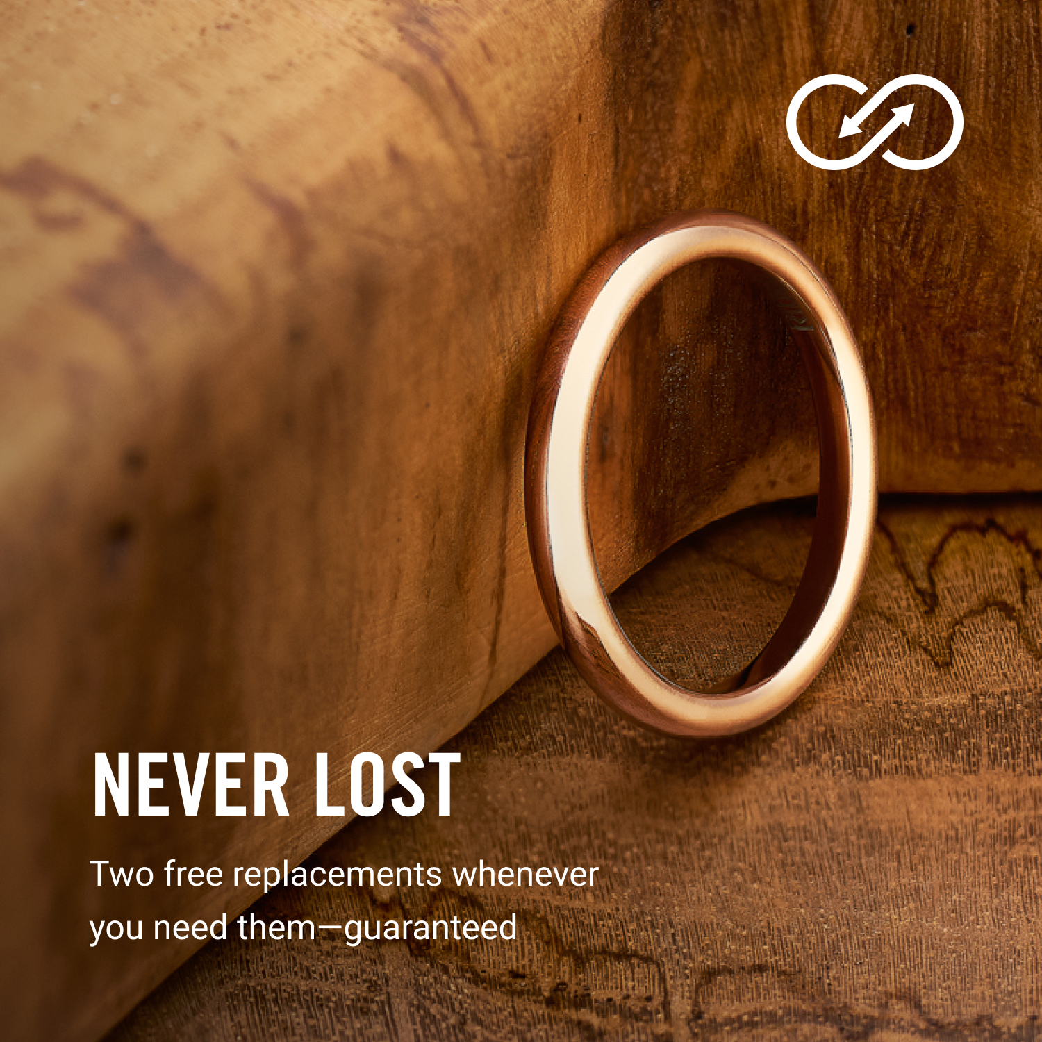 Ridge 2mm Rounded Ring Set - 14K Rose Gold